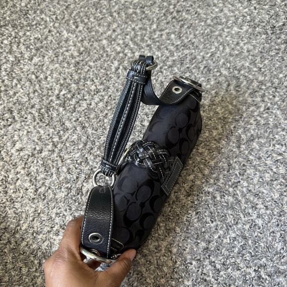 Coach 6280 Y2k Black Soho Signature Monogram Shoulder Bag 90s Small Vintage - Picture 11 of 16